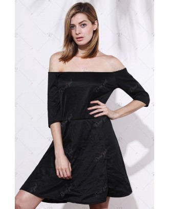 Apparel Off-The-Shoulder Half Sleeve Black Plus Size Women's Dress - 3xl