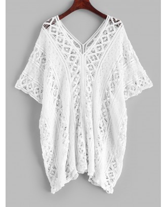 Crochet Kaftan Dress - White