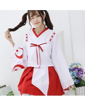 Japanese style Improved cuff-shaking kimono cute crescent witch women's cosplay costume pure land PGWC6501