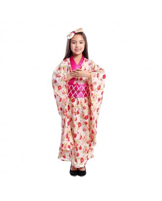 Wholesale Children Kimono Anime Costume Japanese Kimono Traditional Print Vintage Tradition Silk Dress